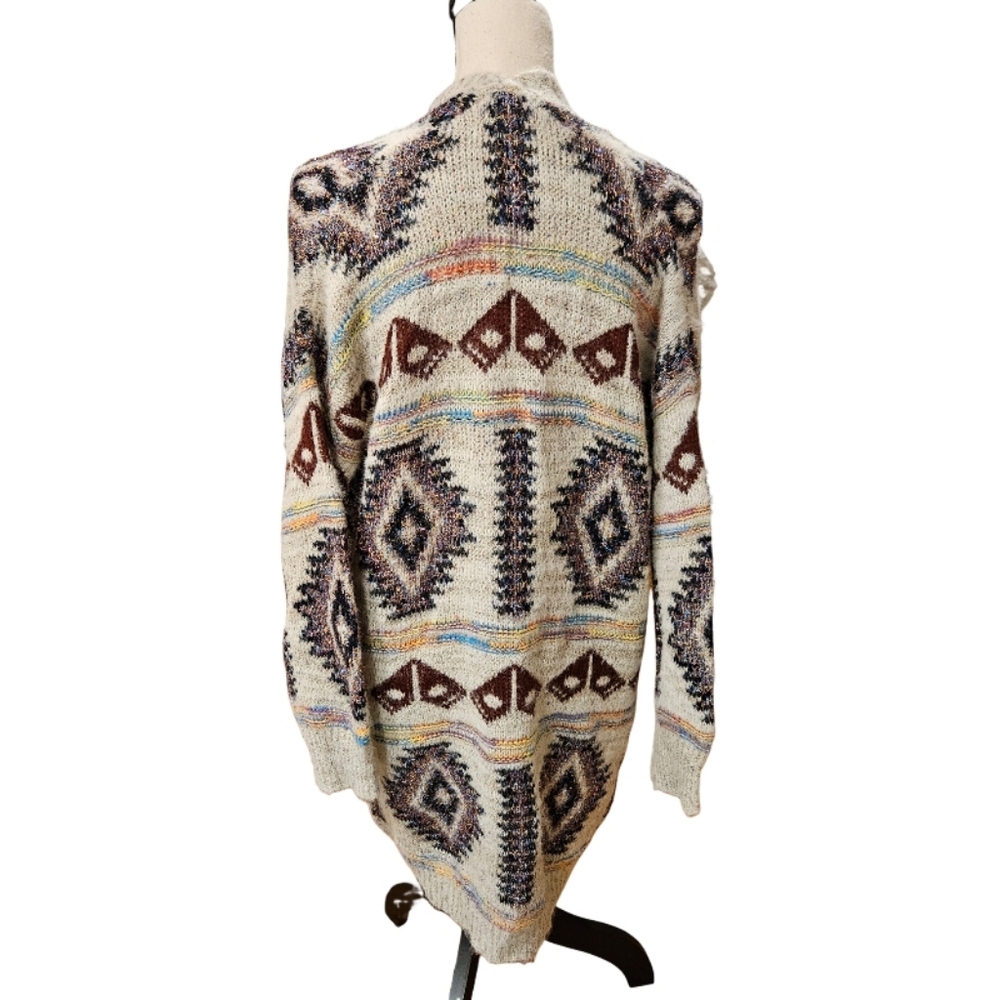 En Creme Southwestern Metallic Cardigan - Picture 6 of 10
